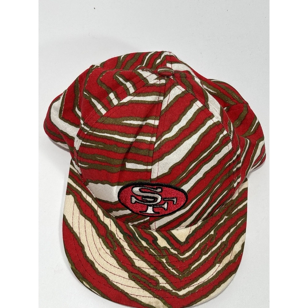 Vtg 90s Zubaz San Francisco 49ers Tiger Print NFL Snapback Hat Cap Made in USA - Picture 3 of 7